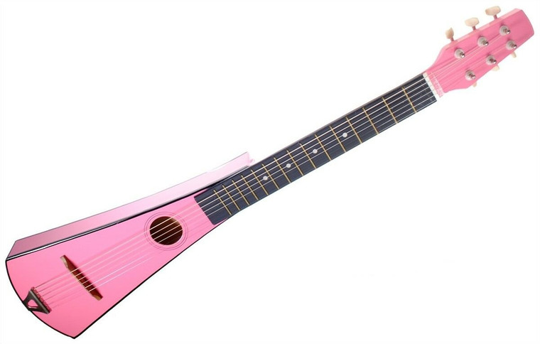 S4O Steel String Thin Body Guitar with Travel Bag - Pink