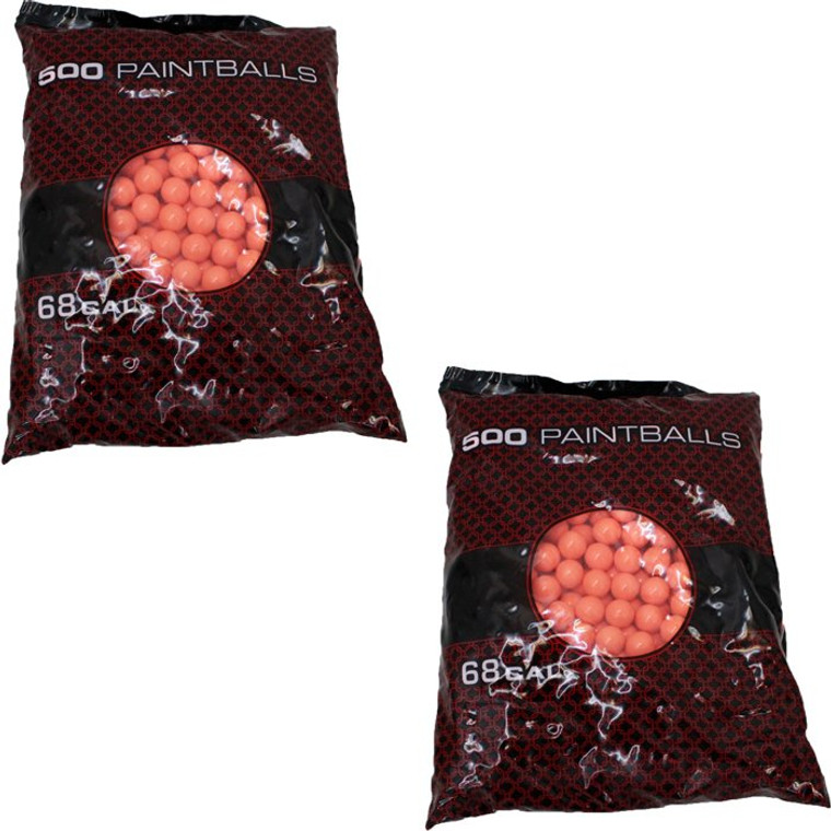 GI Sportz 1 Star Recreational Paintballs 1000 Rounds - Orange Ball & Orange Fill