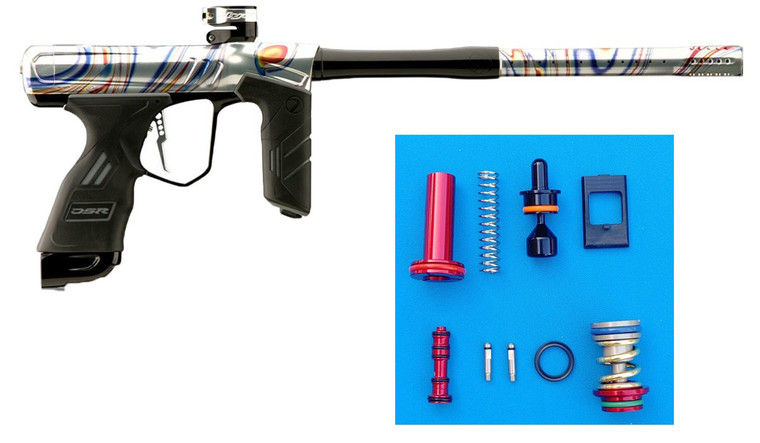 Dye DSR Plus Paintball Marker Gun Oil Slick PGA w/ Dye Ironmen IM Pro Kit