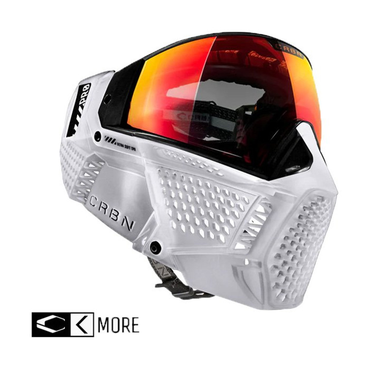 CRBN Zero Pro Paintball Mask with 2 C-SPEC Lenses - More Coverage - Clear