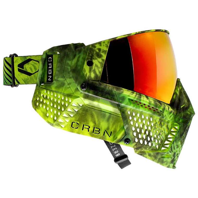 CRBN Zero GRX Paintball Mask w/ 3 C-SPEC Lenses - Less Coverage - Tie Dye Gecko