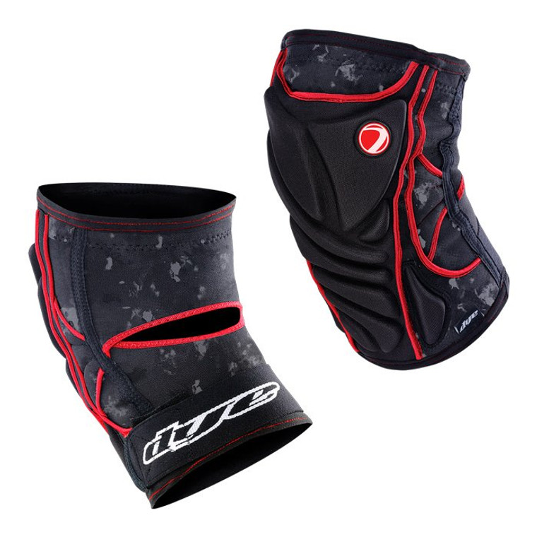 Dye Paintball Performance Knee Pads - DyeCam Black / Red - Pick Your Size