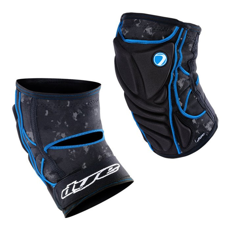 Dye Paintball Performance Knee Pads - DyeCam Black / Cyan - Pick Your Size