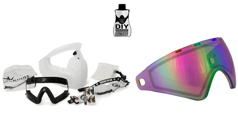 Bunkerkings CMD Paintball Mask Goggle - DIY Color Kit - Clear w/ HD Aurora Lens