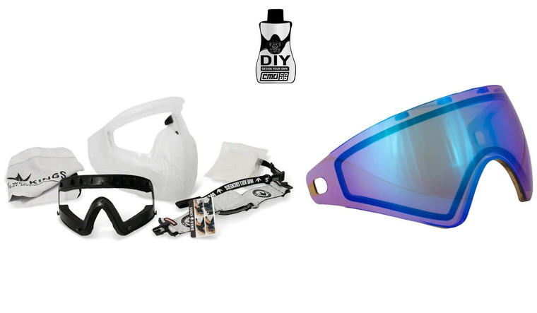 Bunkerkings CMD Paintball Mask Goggle - DIY Color Kit - Clear w/ HD Azure Lens