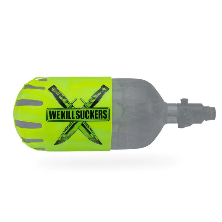 Bunkerkings Knuckle Butt Grip Paintball Air Tank Cover - WKS Knives - Lime