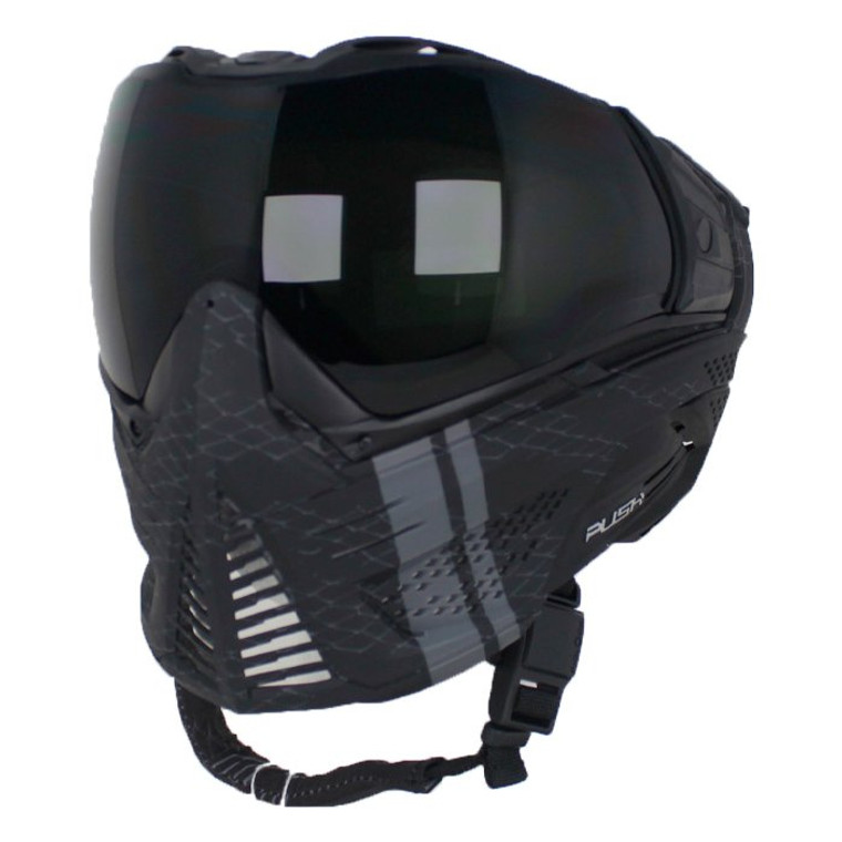 Lightly Used Push Unite Paintball Mask Goggle w/ Case - Viper Stripe Grey