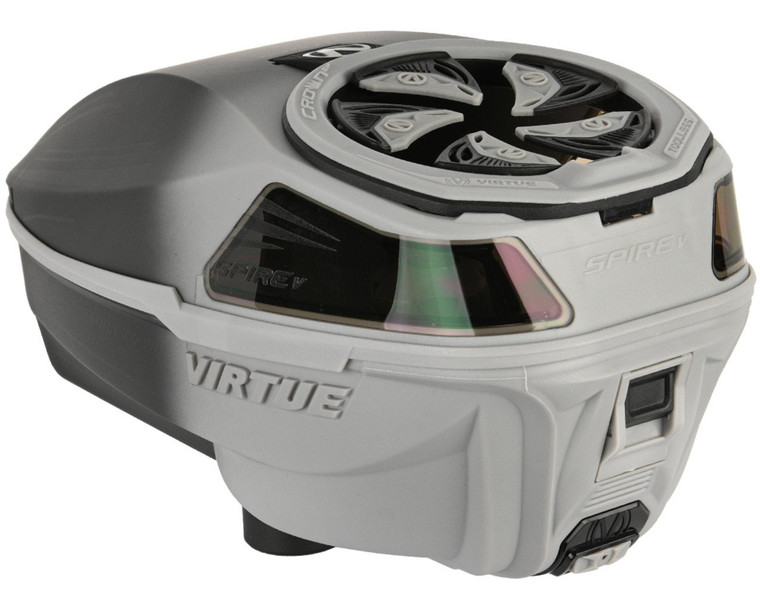 Virtue Spire V 5 Electronic Paintball Hopper Loader w/ Speedfeed and Lid - Silver Black Fade