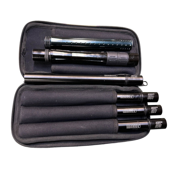 Used Macdev Shift 3 Paintball Barrel Kit w/ Case - Autococker Threaded