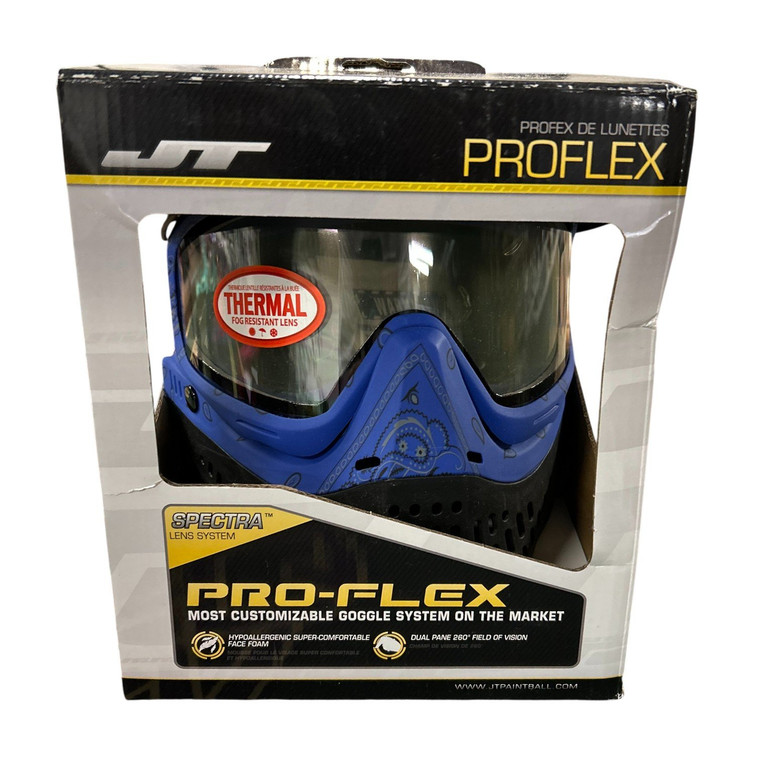 JT Spectra Proflex Paintball Mask w/ Clear Lens - Bandana Blue