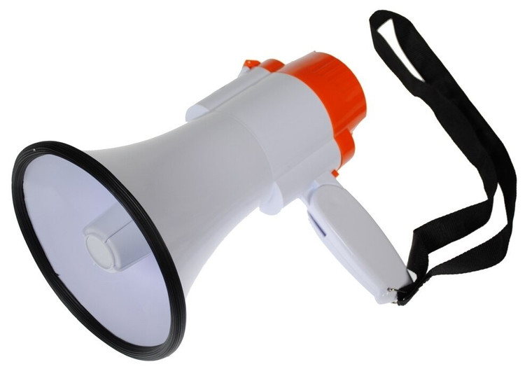 Shop4Omni Bullhorn 15 Watt Rally Megaphone with Recorder and Siren