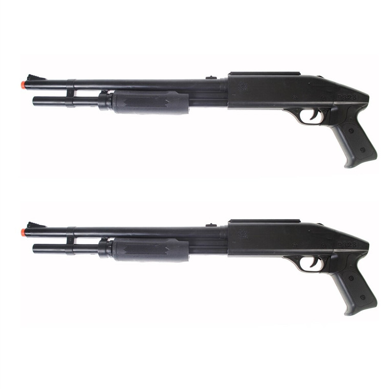 QTY 2: 250 FPS D.O.A. Spring Power PUMP Action Shotgun Airsoft Gun Rifle + BBs