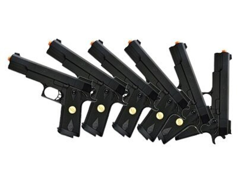 Lot of 6 - Double Eagle P169 1911 Airsoft Hand Gun Full Size Spring Pistol w 6mm BBs BB