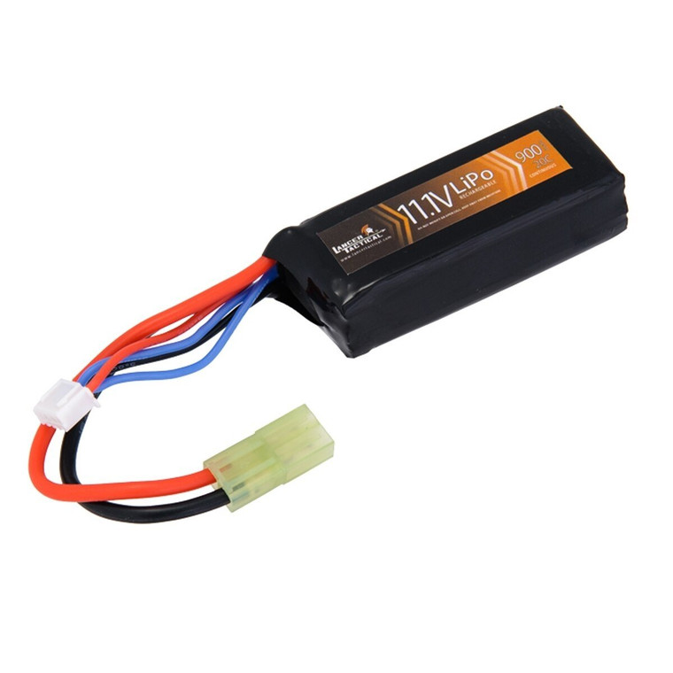 Lancer Tactical Airsoft Gun Stick Battery - Mini Tamiya - LiPo 11.1V 900 mAh 20C