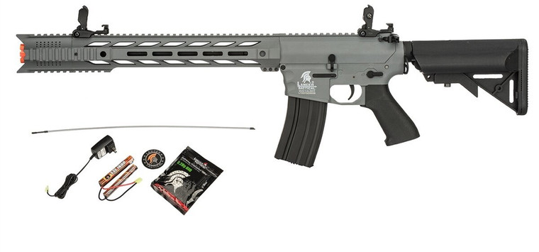 Lancer Tactical LT-25Y-G2 Gen 2 SPR Airsoft Rifle + 9.6v + Charger - Grey