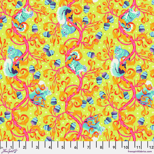 Free Spirit Fabric by Tula Pink - Tiny Beasts Oh Nuts - Glow