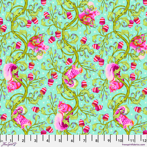 Free Spirit Fabric by Tula Pink - Tiny Beasts Oh Nuts - Glimmer