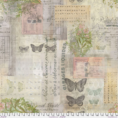 Tim Holtz Eclectic Elements, Wonderland Flannel, Holiday Plaid - Neutral, Fabric By The Yard