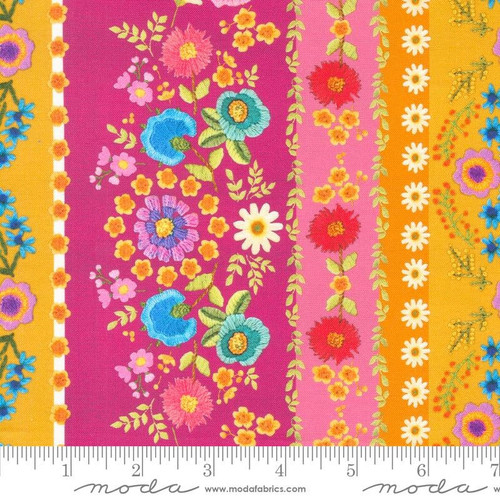 Moda Fabric - Vintage Soul Hot Pink by Cathe Holden - Sold by 1/2 Yard Increments, Cut Continuously