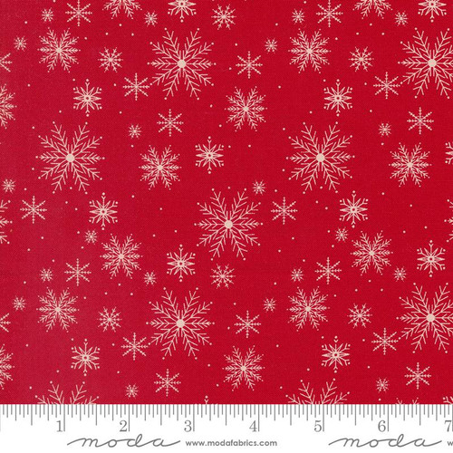 Moda Fabric - Once Upon Christmas Red - Snowfall Blenders Snowflake