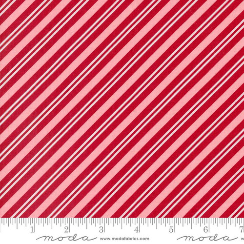 Moda Fabric - Once Upon Christmas Red - Peppermint Stick Stripes Bias Stripe