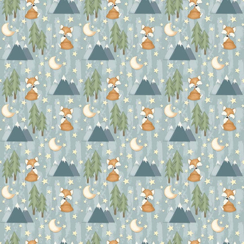 Henry Glass & Co Fabric - Dream Big Little One Quilt Fabric - Foxes Allover