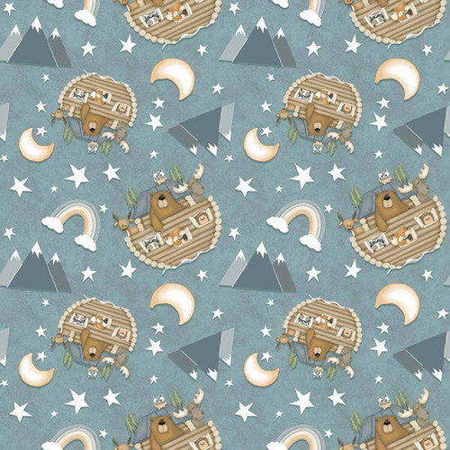 Henry Glass & Co Fabric - Dream Big Little One Quilt Fabric - Tossed Arks