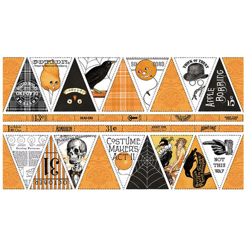 Riley Blake Designs Costume Maker's Act II Costume Party Bunting Panel / Sold by The 1/2 Yard (PD16003-PANEL)