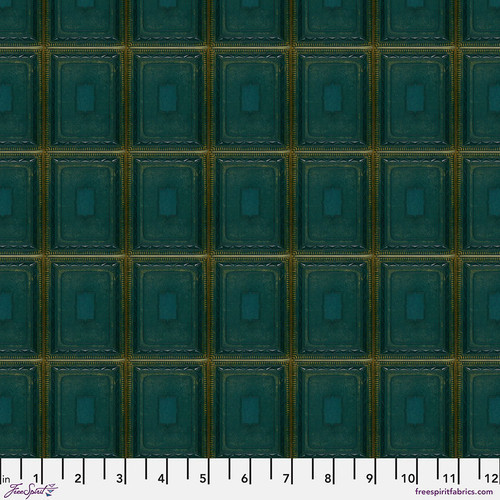 Tim Holtz Palette | Palette Teal | Teal Tiles | Sold by The 1/2 Yard