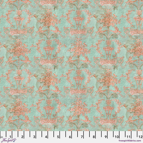 Tim Holtz Palette | Palette Teal | Tiny Wallpaper | Sold by The 1/2 Yard