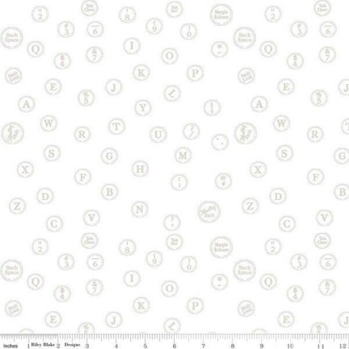 Riley Blake Designs Journal Basics Just My Type Gray / Sold by The 1/2 Yard (C13052-GRAY)