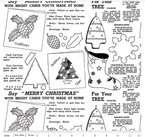 Riley Blake Designs Classic Christmas Handmade White / Sold by The 1/2 Yard (C16290-WHITE