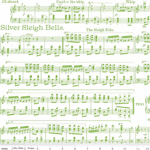 Riley Blake Designs Classic Christmas Sheet Music White