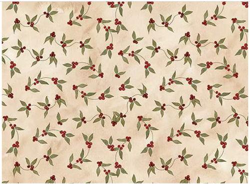 Riley Blake Designs Naughty Or Nice Holly Berries Parchment - Sold by The 1/2 Yard 