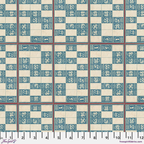Tim Holtz Palette | Palette Blue | Blue Numbers - Blue | Sold by The 1/2 Yard