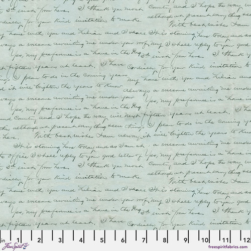 Tim Holtz Palette | Palette Blue | Blue Script - Blue | Sold by The 1/2 Yard