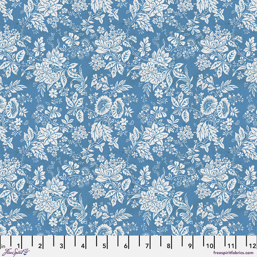 Tim Holtz Palette | Palette Blue | Blue Tapestry - Blue | Sold by The 1/2 Yard