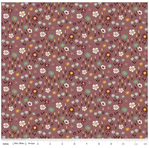Riley Blake Designs The Awh Of Autumn Floral Purple - Sold by The 1/2 Yard