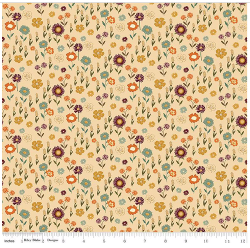Riley Blake Designs The Awh Of Autumn Floral Latte - Sold by The 1/2 Yard