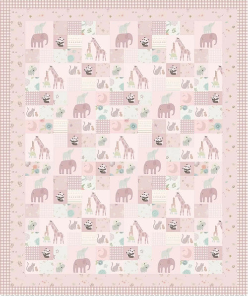 Riley Blake Designs Double Lush Velvet - Pink Safari Stargazing / Sold by The Panel