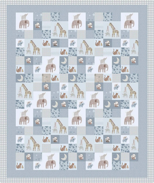 Riley Blake Designs Double Lush Velvet - Blue Safari Stargazing / Sold by The Panel 