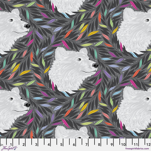 Free Spirit Fabric - Just Bearly - Carbon || Graywork