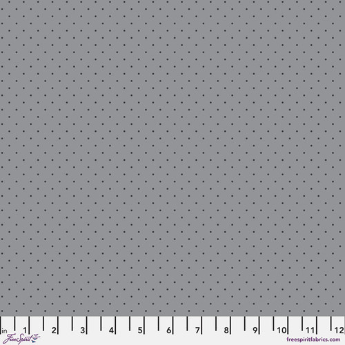 Free Spirit Fabric - Tiny Dots - Shadow || True Colors Graywork