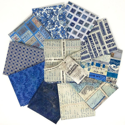Tim Holtz Palette Indigo Collection - 10 pcs Fat Quarter