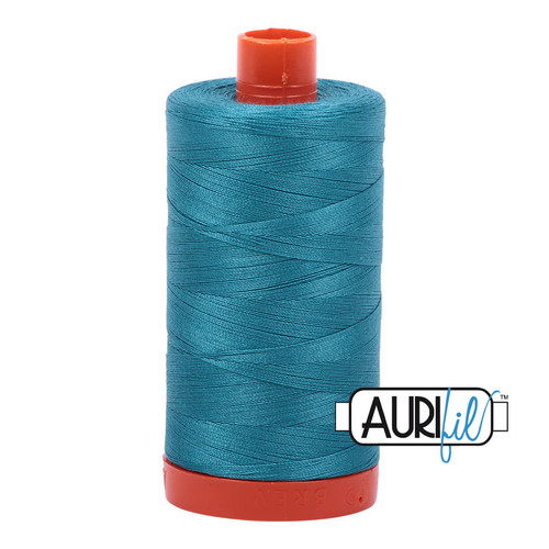 Aurifil 100% Cotton Mako Thread 50 wt - Dark Turquoise (MK50SP4182)