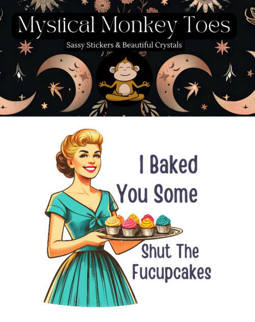 Mystical Monkey Toes Vinyl Sticker - Funny Cupcakes Sticker