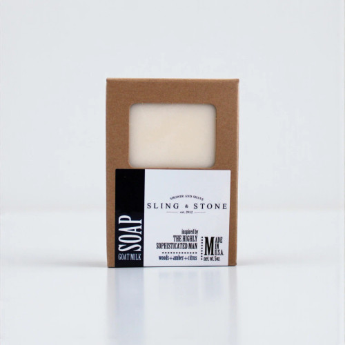 Sling & Stone - Goatmilk Soap Bar For Him - Wood, Amber and Citrus