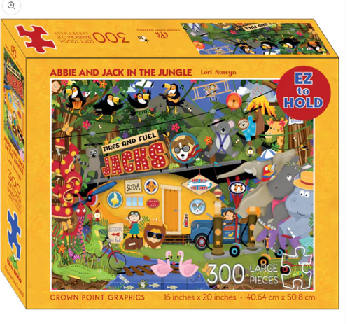 Crown Point Graphics - 300 Piece Puzzle - Abbie and Jack In the Jungle