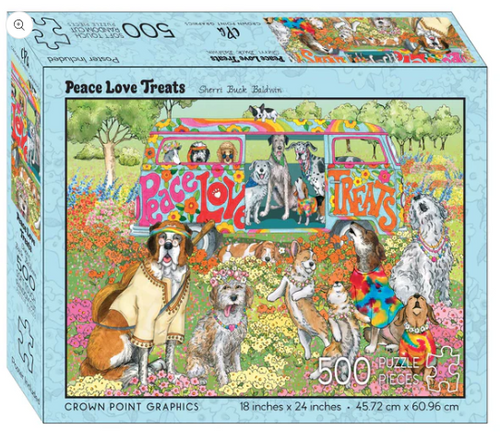 Crown Point Graphics - 500 Piece Puzzle - Peace Love Treats