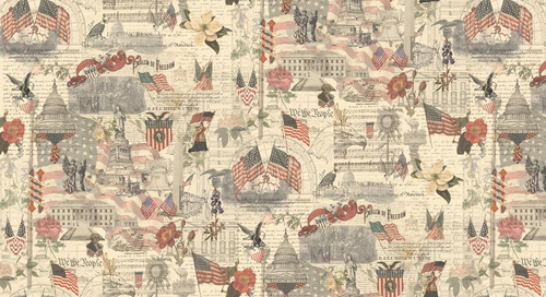 Moda Fabric - 3 Sisters Patriotic Porcelain 44372 11 - Sold by 1/2 Yard